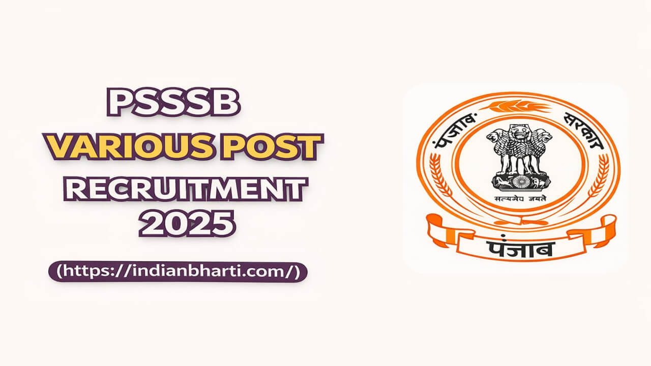 PSSSB Various Post Recruitment 2025 notification